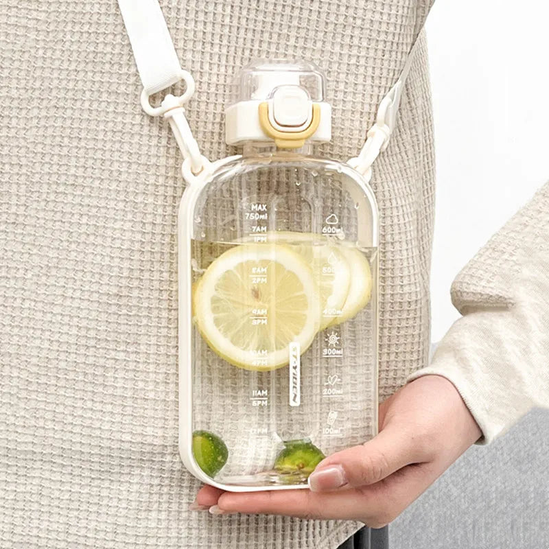 750ML Eco-Friendly Sports Water Bottle – Portable with Strap