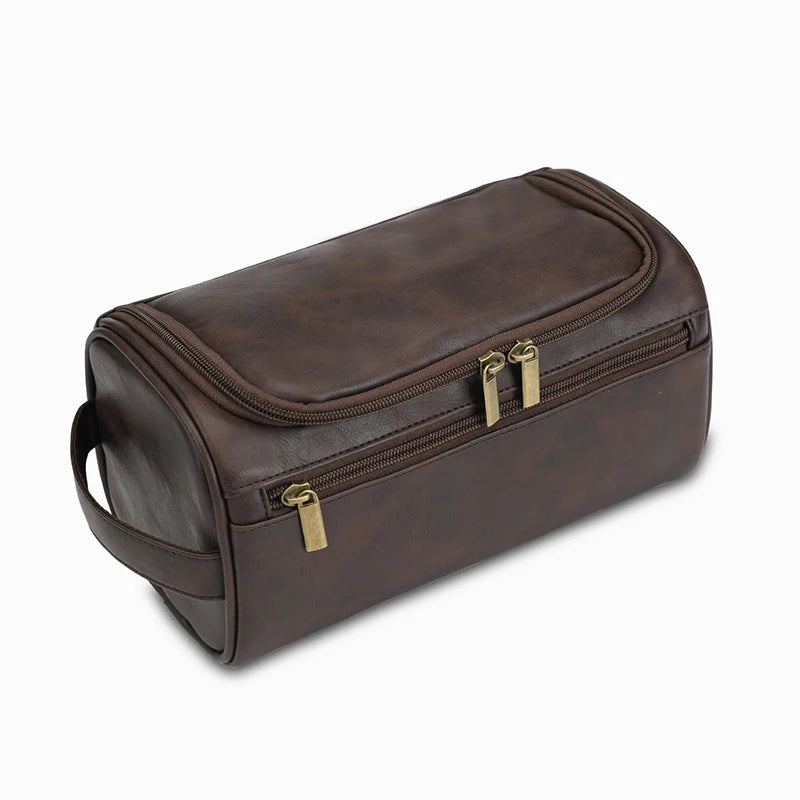 Personalized Leather Toiletry Bag – Travel Dopp Kit for Men