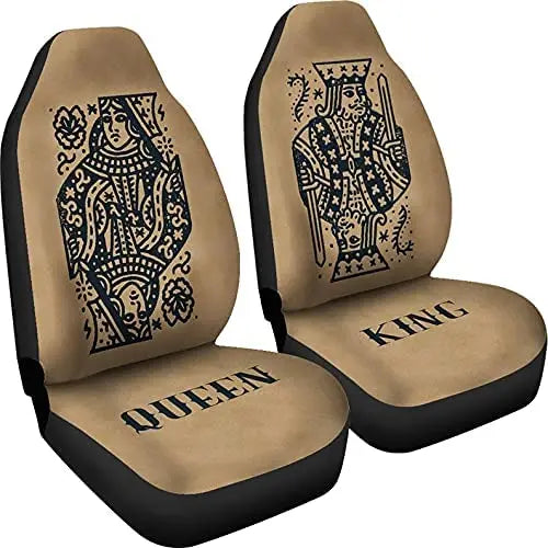 Queen and King His and Hers Car Seat Covers Set