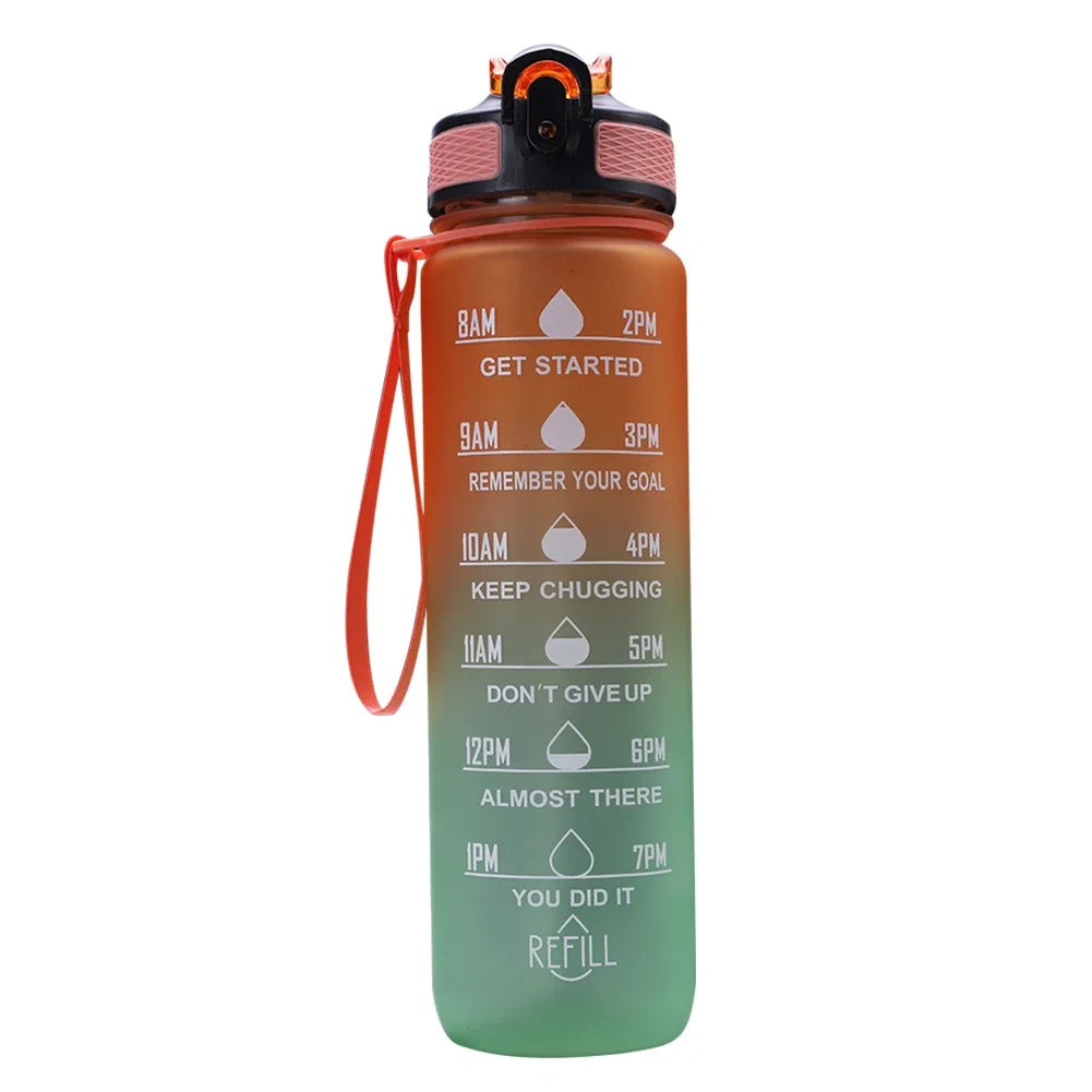 1 Liter Water Bottle Motivational Sport Water Bottle Leakproof