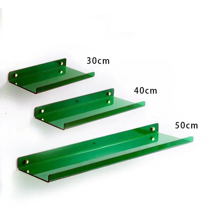 Invisible Acrylic Floating Shelf – Wall-Mounted Corner Storage