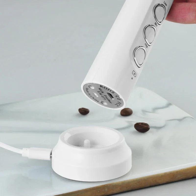 3-in-1 Handheld Electric Milk Frother – Coffee & Cappuccino Whisk