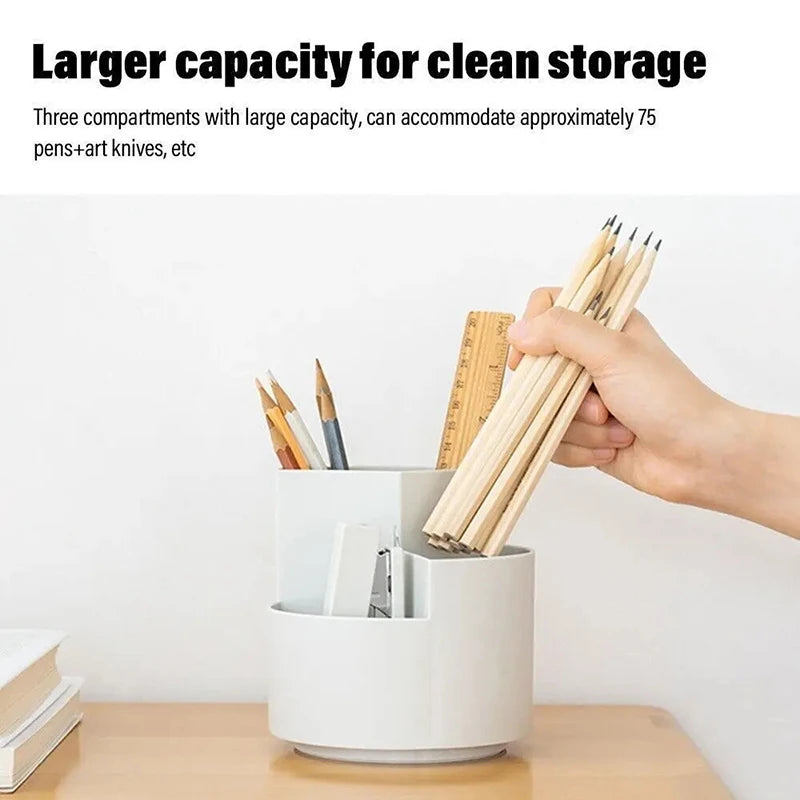 360° Rotating Desk Organizer – Large Capacity Pen & Makeup Holder