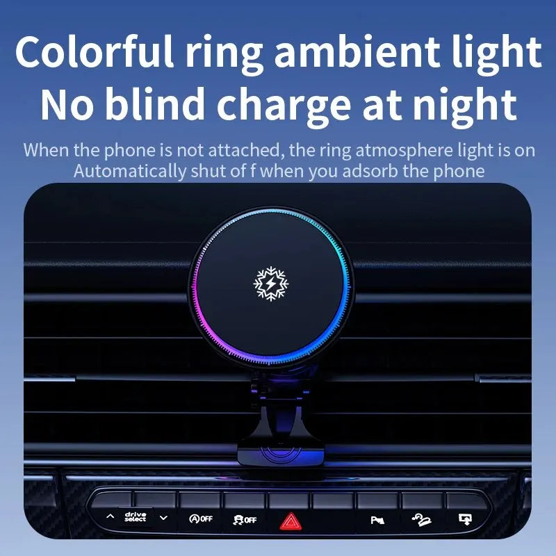 Magnetic Wireless Car Charger – Fast Magsafe Phone Holder Mount