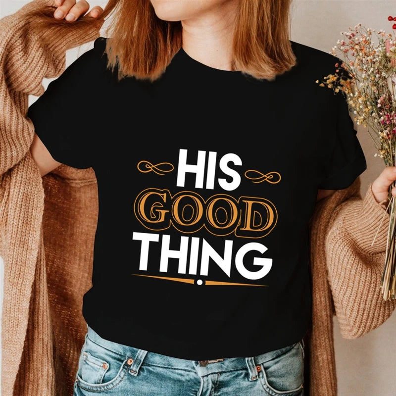 “He Who Finds Wife Finds a Good Thing” Couple T-Shirt – Funny Matching Tee