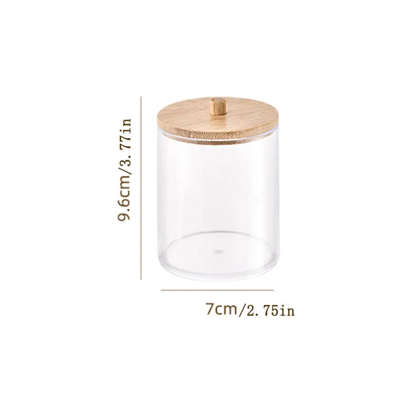 Cotton Cushion Storage Box – Bamboo Cover Makeup Dispenser