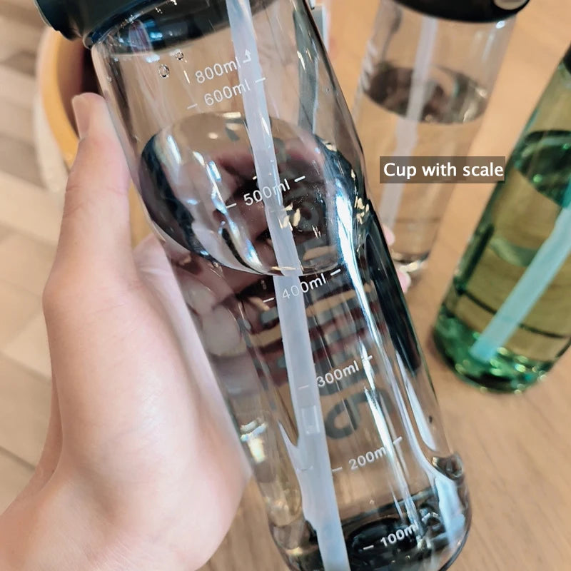 800ml Sports Water Bottle With Straw Plastic Water Bottles