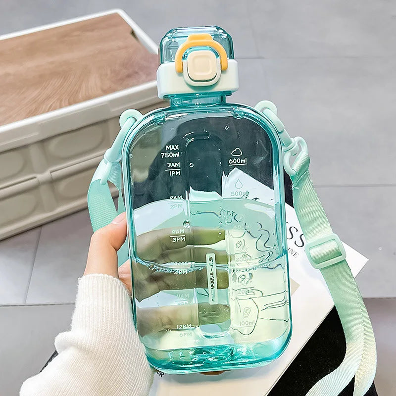 750ML Eco-Friendly Sports Water Bottle – Portable with Strap