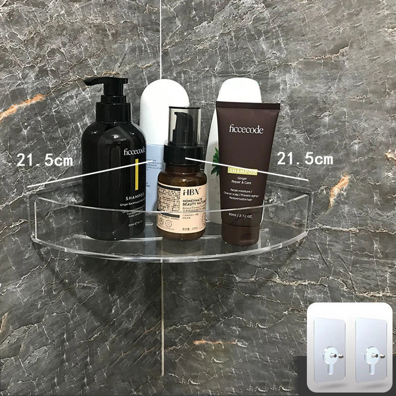 Invisible Acrylic Floating Shelf – Wall-Mounted Corner Storage