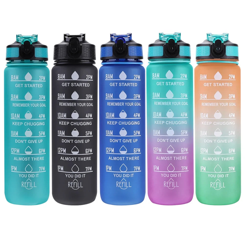 1 Liter Water Bottle Motivational Sport Water Bottle Leakproof