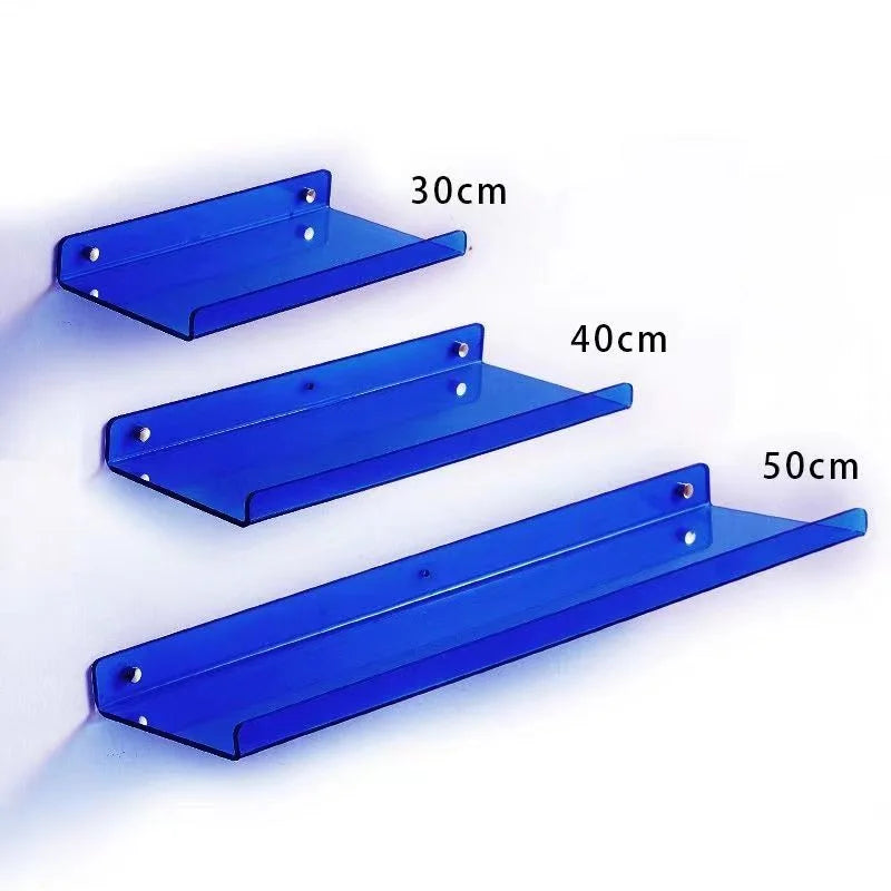 Invisible Acrylic Floating Shelf – Wall-Mounted Corner Storage