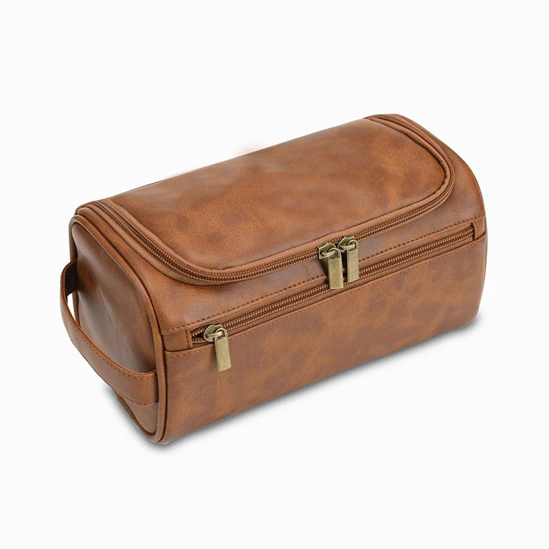 Personalized Leather Toiletry Bag – Travel Dopp Kit for Men