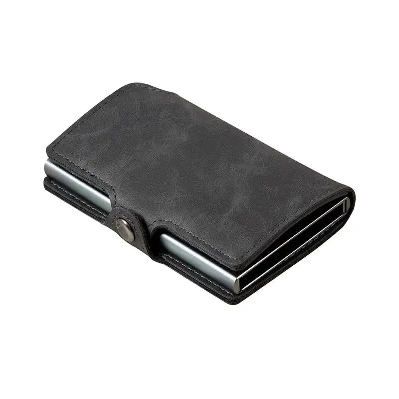 Mens Slim Leather Wallet – RFID Blocking Card Holder with Money Clip