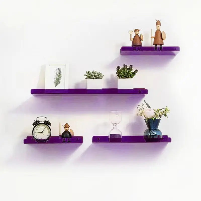 Invisible Acrylic Floating Shelf – Wall-Mounted Corner Storage