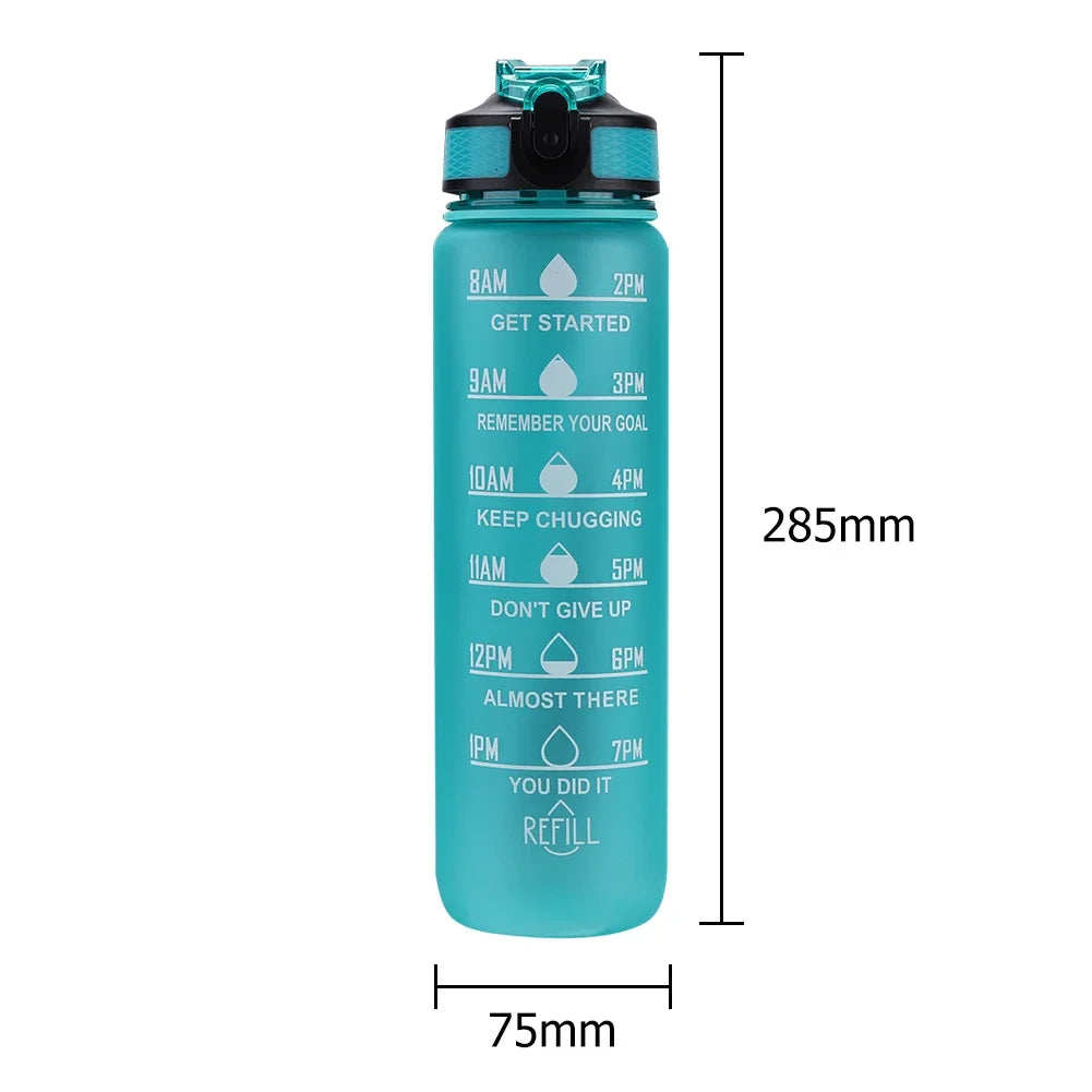 1 Liter Water Bottle Motivational Sport Water Bottle Leakproof
