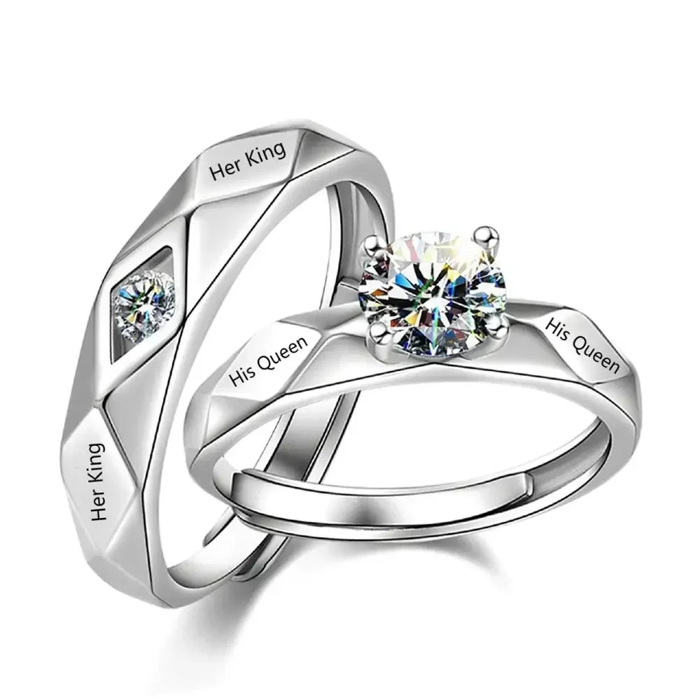 His & Her Engraved Couple Rings – Wedding Love Token
