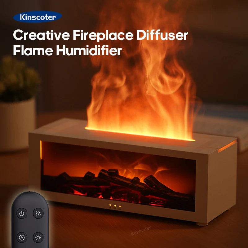 Fireplace Aroma Diffuser – LED Humidifier with Remote Control