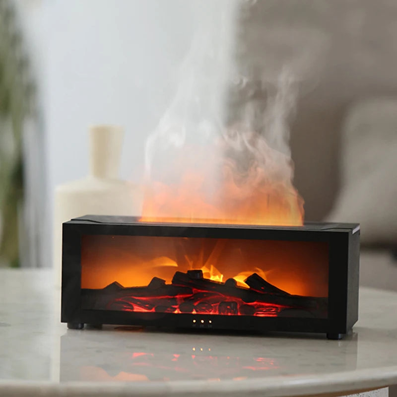 Fireplace Aroma Diffuser – LED Humidifier with Remote Control