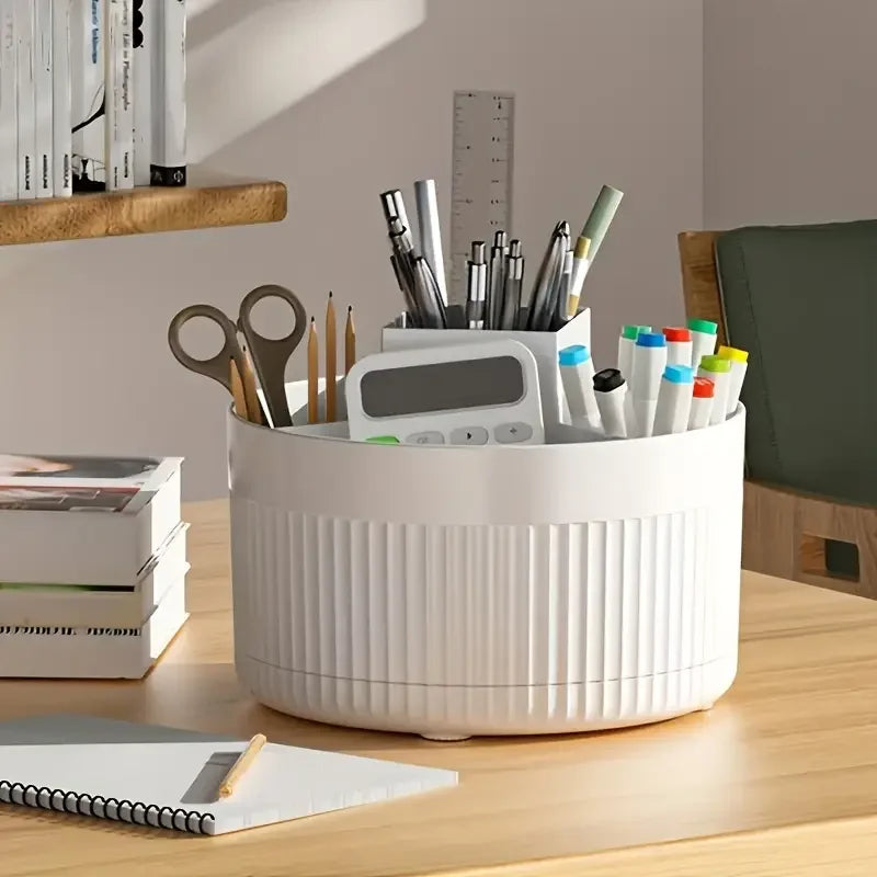 360° Rotating Storage Box Desktop Makeup Organizer Cosmetic Brush Holder Lipstick Eyebrow Pencil Holder Jewelry Container