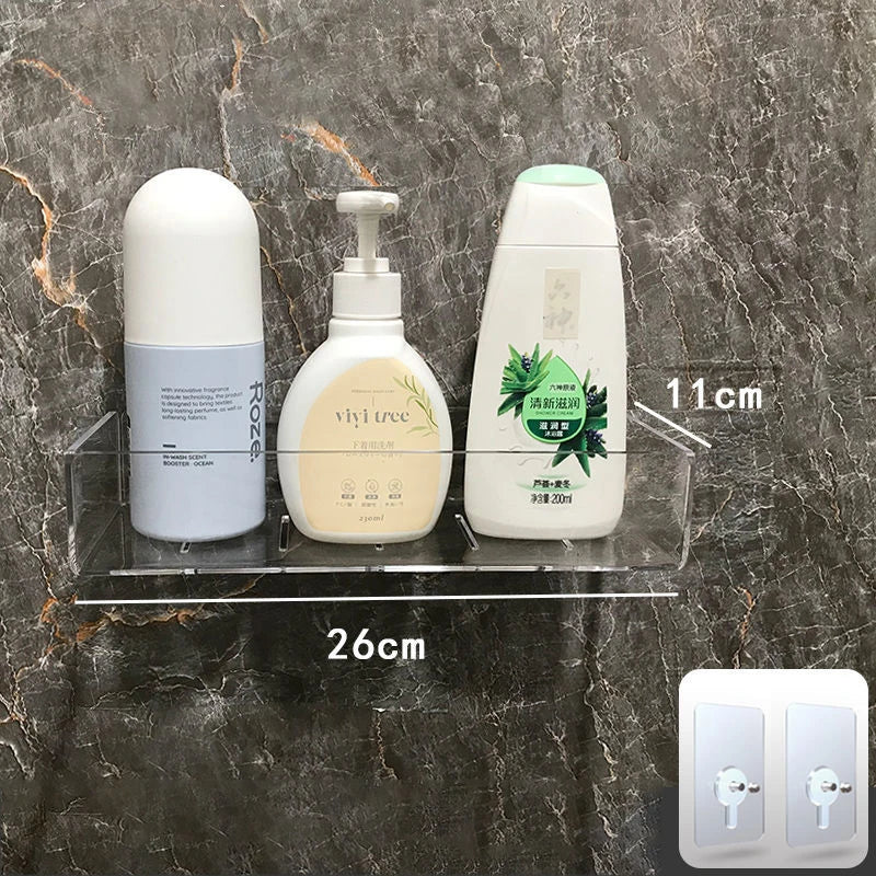 Invisible Acrylic Floating Shelf – Wall-Mounted Corner Storage