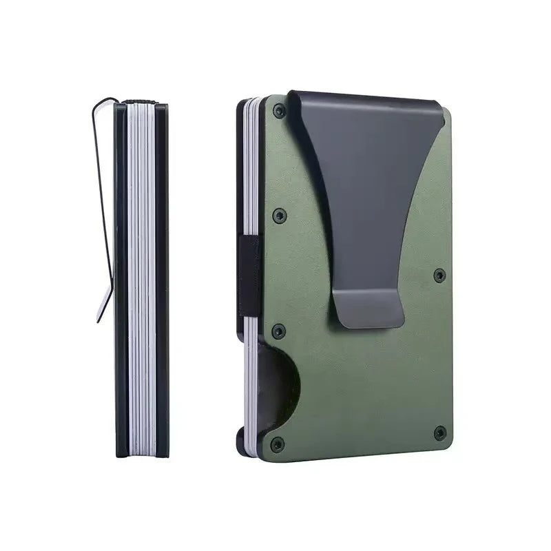 Slim RFID Metal Wallet – Minimalist Front Pocket Wallet with Money Clip