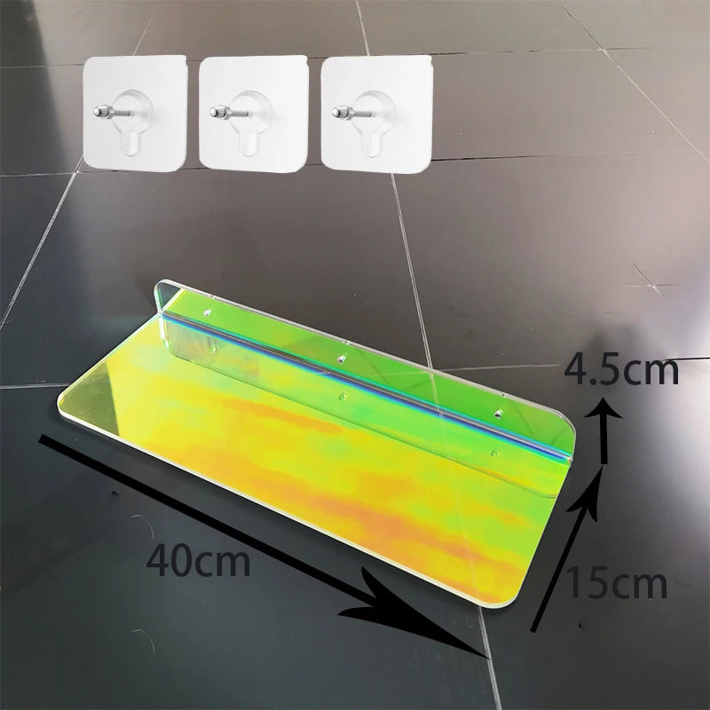 Invisible Acrylic Floating Shelf – Wall-Mounted Corner Storage