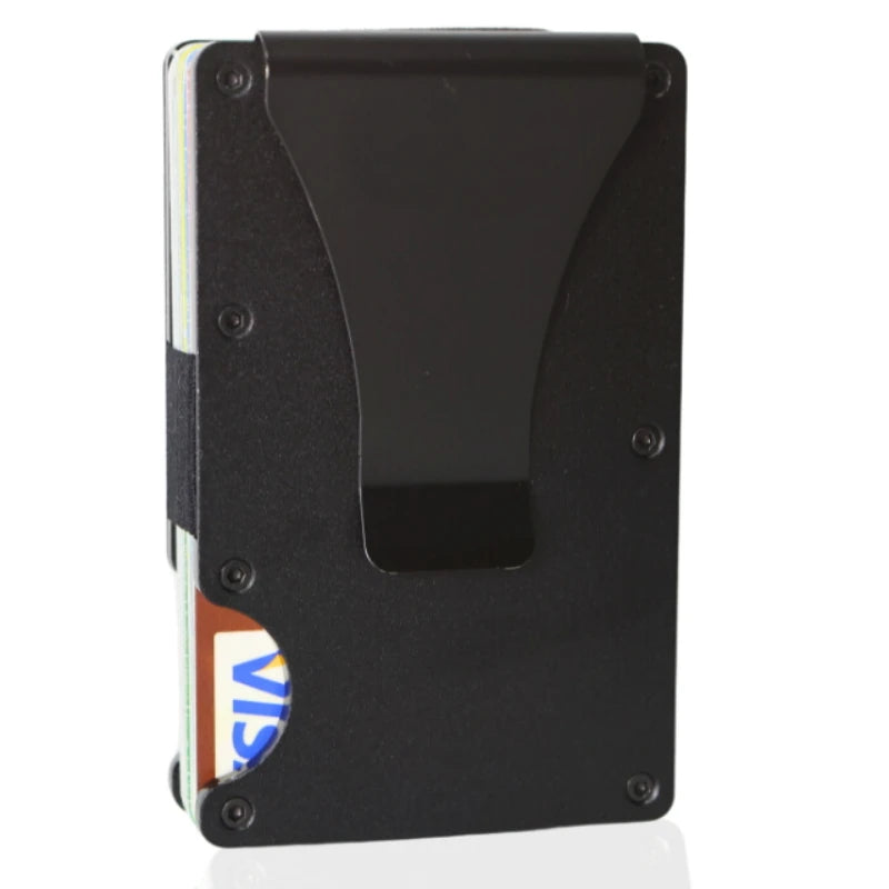 Slim RFID Metal Wallet – Minimalist Front Pocket Wallet with Money Clip