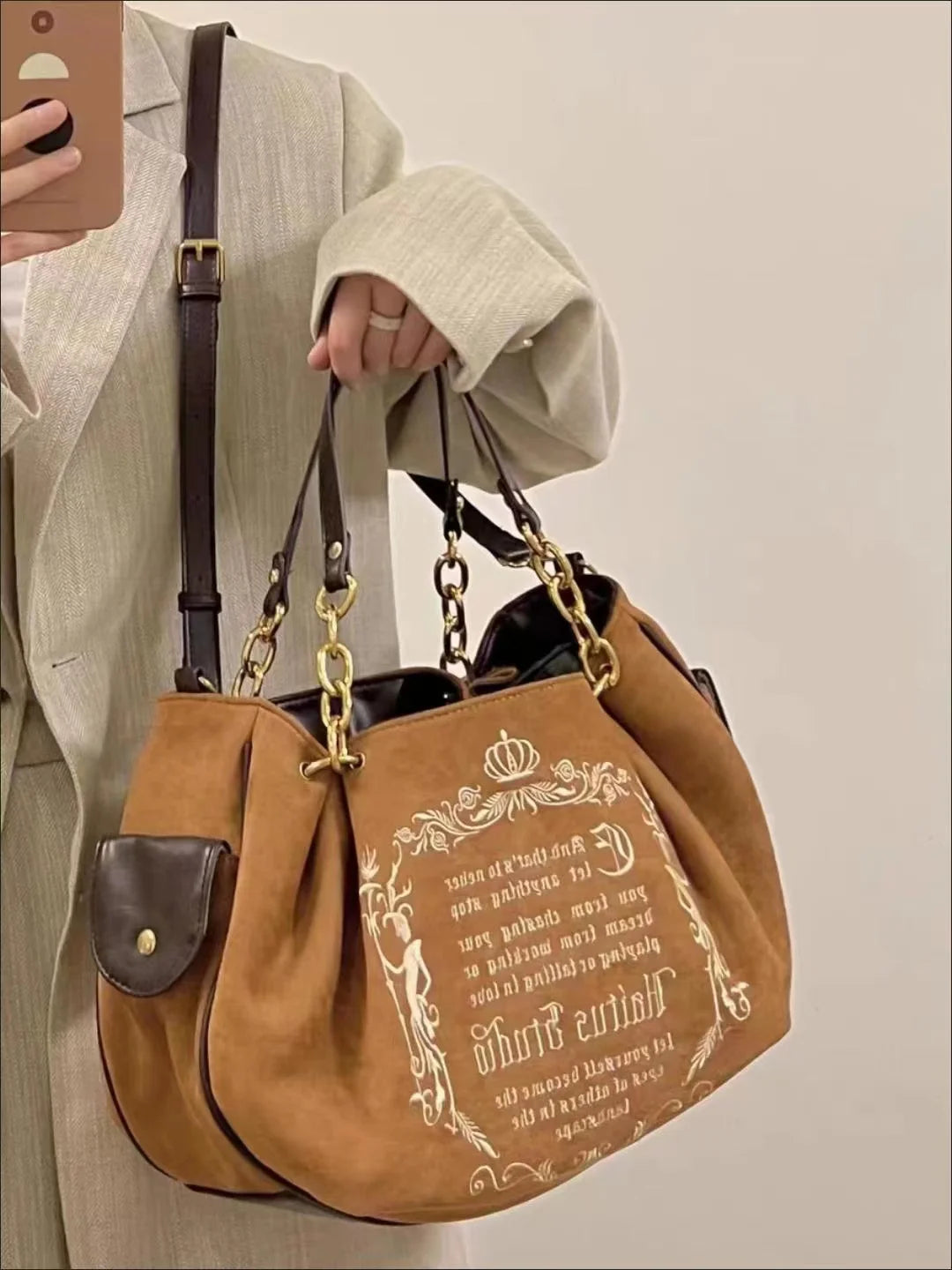 JIAERDI Vintage Letter Y2k Handbag