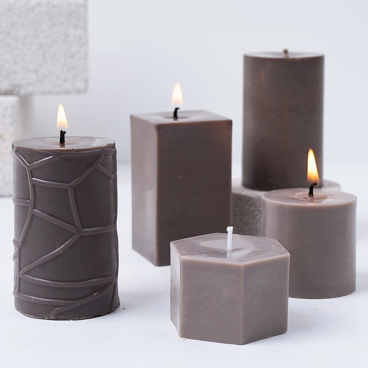 3D Geometric Silicone Candle