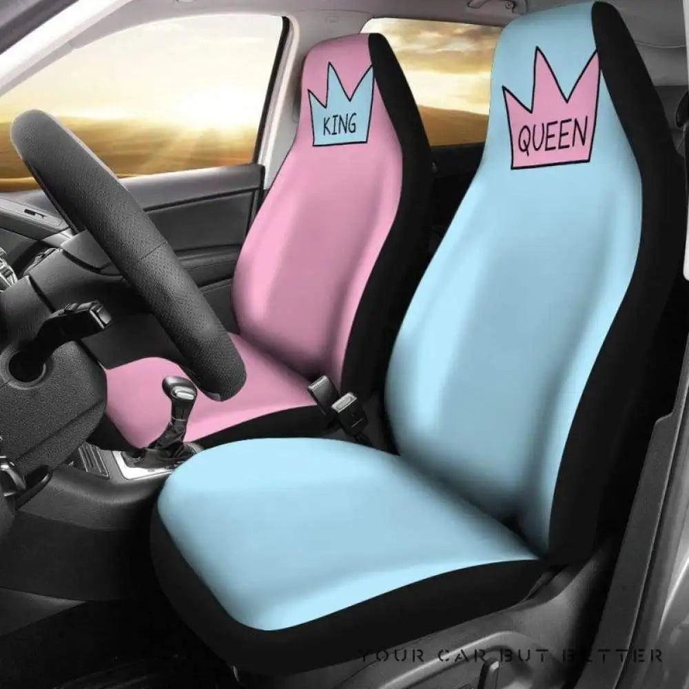 Queen and King His and Hers Car Seat Covers Set