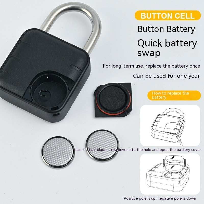 Fingerprint Lock Padlock Household Waterproof & Password