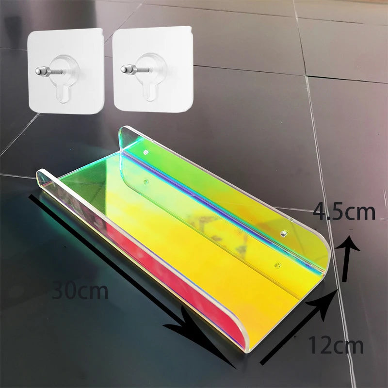 Invisible Acrylic Floating Shelf – Wall-Mounted Corner Storage