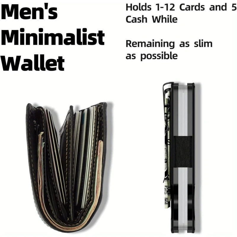 Slim RFID Metal Wallet – Minimalist Front Pocket Wallet with Money Clip