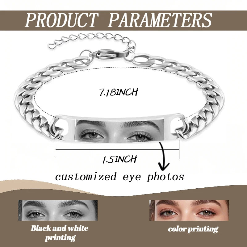 Personalized Lover Eyes Picture Bracelet for him&her