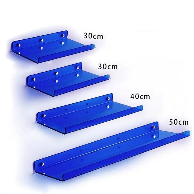 Invisible Acrylic Floating Shelf – Wall-Mounted Corner Storage