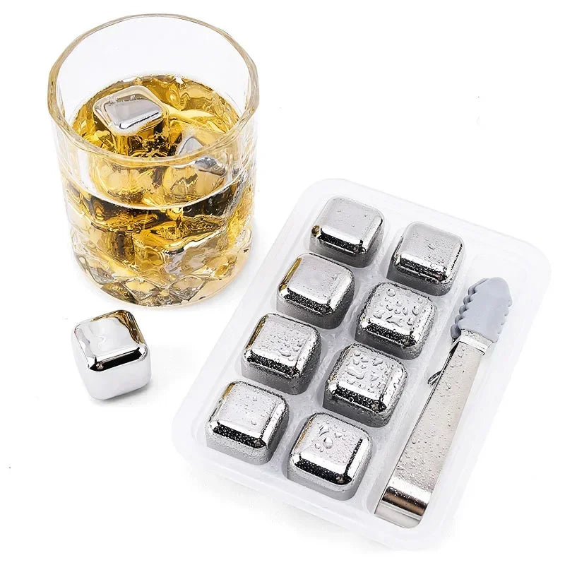 Stainless Steel Whiskey Ice Cubes – Reusable Metal Chill Stones
