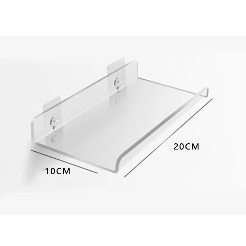 Invisible Acrylic Floating Shelf – Wall-Mounted Corner Storage