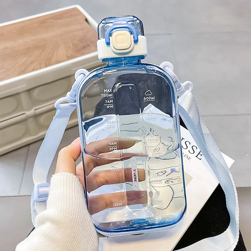 750ML Eco-Friendly Sports Water Bottle – Portable with Strap