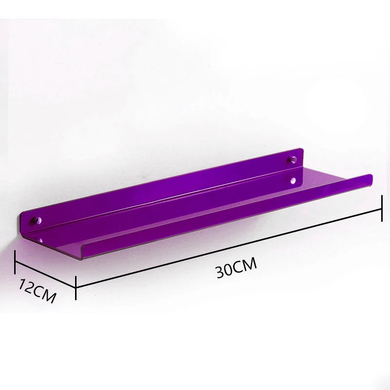 Invisible Acrylic Floating Shelf – Wall-Mounted Corner Storage