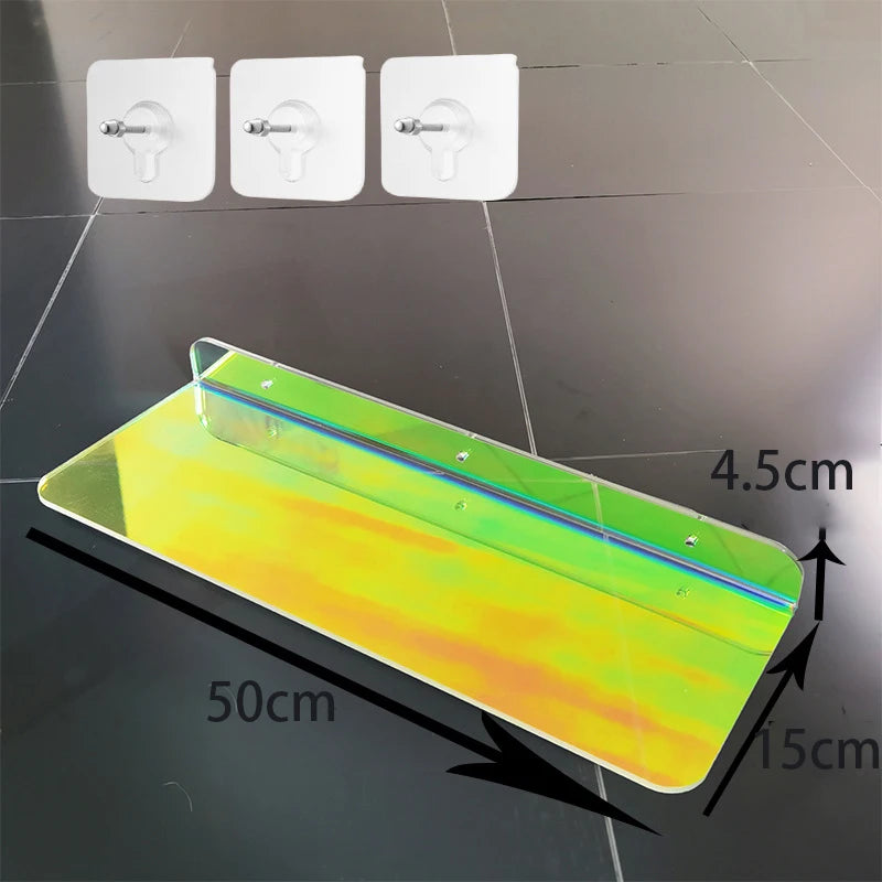 Invisible Acrylic Floating Shelf – Wall-Mounted Corner Storage