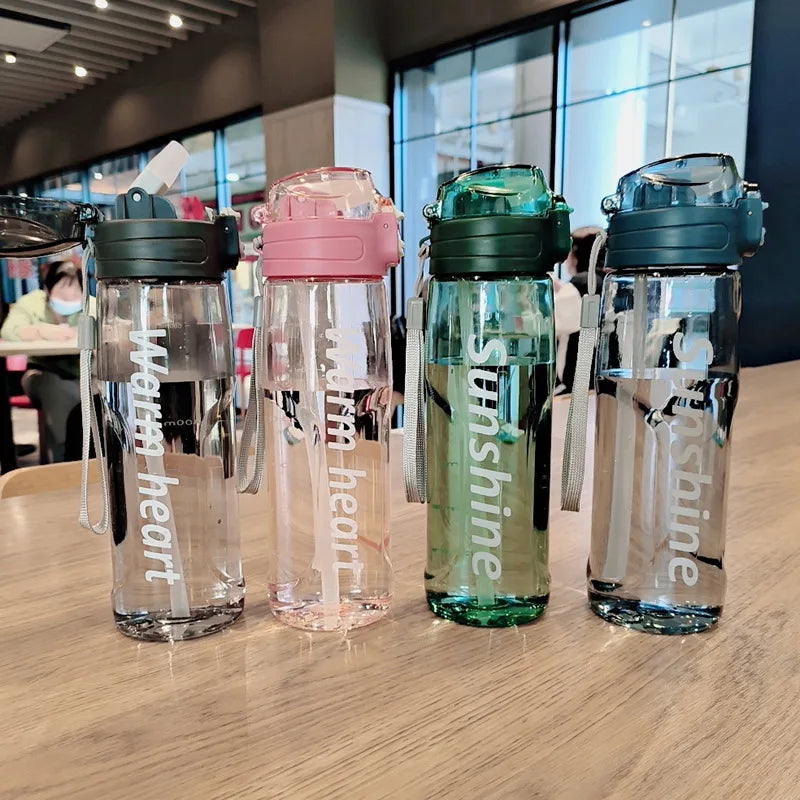 800ml Sports Water Bottle With Straw Plastic Water Bottles