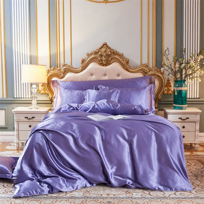 High End Home Emulation Silk Satin Bedding Set