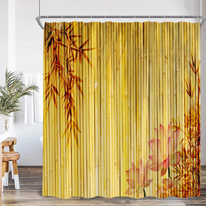 Zen Green Bamboo Buddha Shower Curtain