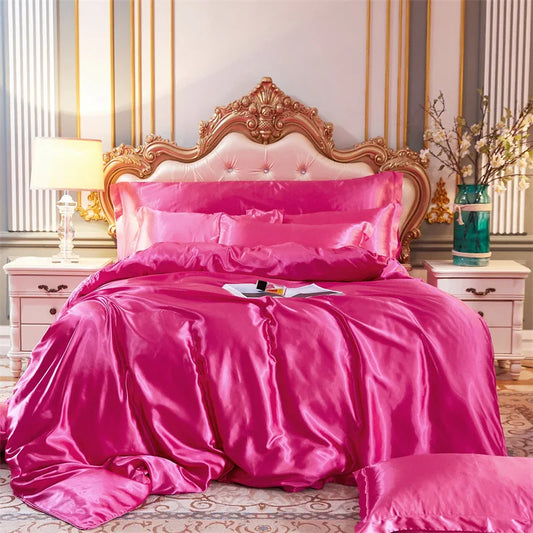 High End Home Emulation Silk Satin Bedding Set