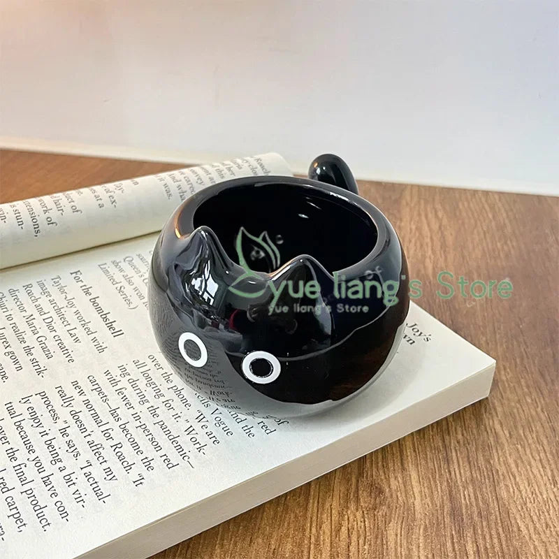 Siamese Cat Cup Cute Cartoon Ceramic Cupwith Lid Spoon Water Cup Couple Mug Creative Funny Gift for Friends' Birthday