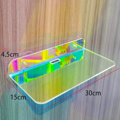 Invisible Acrylic Floating Shelf – Wall-Mounted Corner Storage