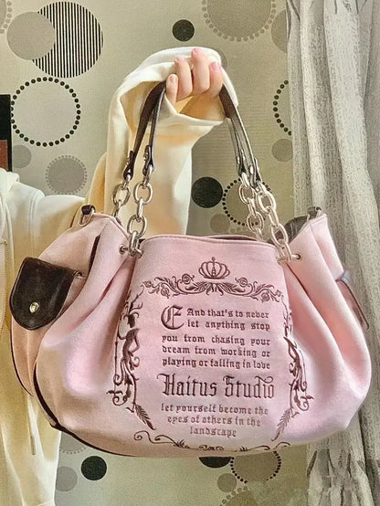 JIAERDI Vintage Letter Y2k Handbag