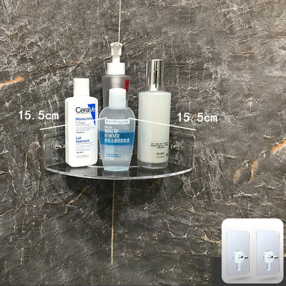 Invisible Acrylic Floating Shelf – Wall-Mounted Corner Storage