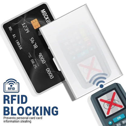 RFID-Blocking Slim Aluminum Wallet – Minimalist Cardholder for Men