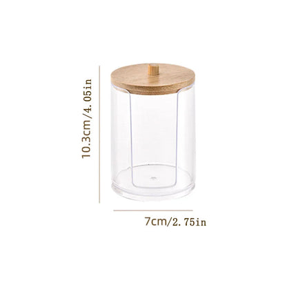 Cotton Cushion Storage Box – Bamboo Cover Makeup Dispenser